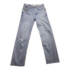 Re/Done Women Jean Originals 5 Pockets Button Fly High Rise Light Wash Sz 25 USA